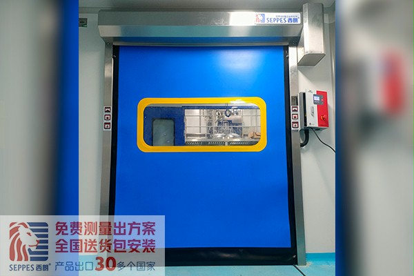 潔淨車間三門互鎖拉鏈快速卷簾門