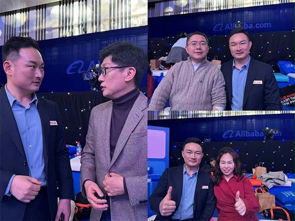 上圖為：楊元嘉與三位專業評委交流合影，分別為：阿裏巴巴國際站張闊總裁、知名經濟學家薛兆豐教授、產品戰略專家與暢銷書作者梁寧
